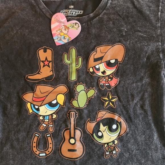 Power Puff Girls Short Sleeve Crop T Shirt - Picture 2 of 4